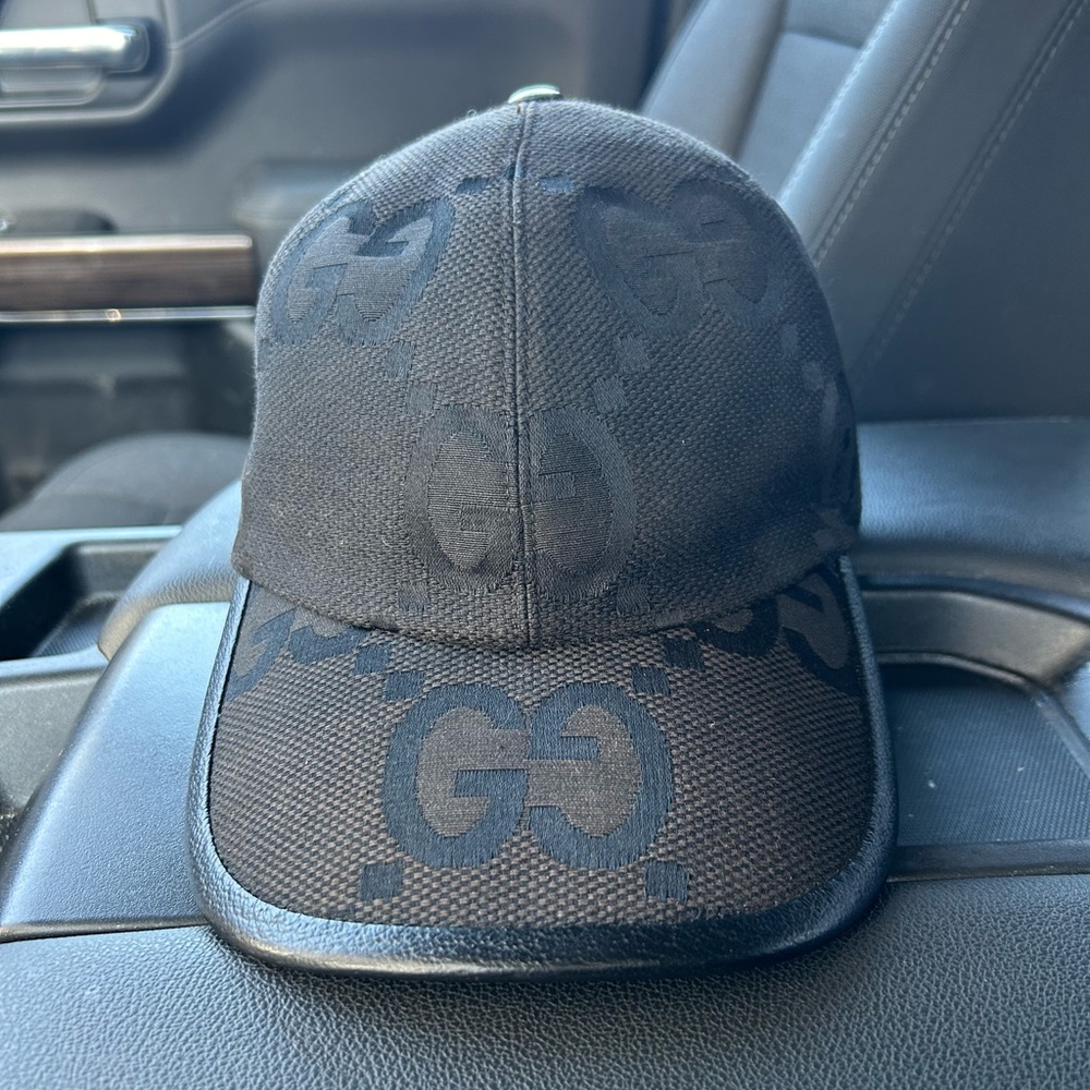 Gucci Black Monogram Baseball Cap